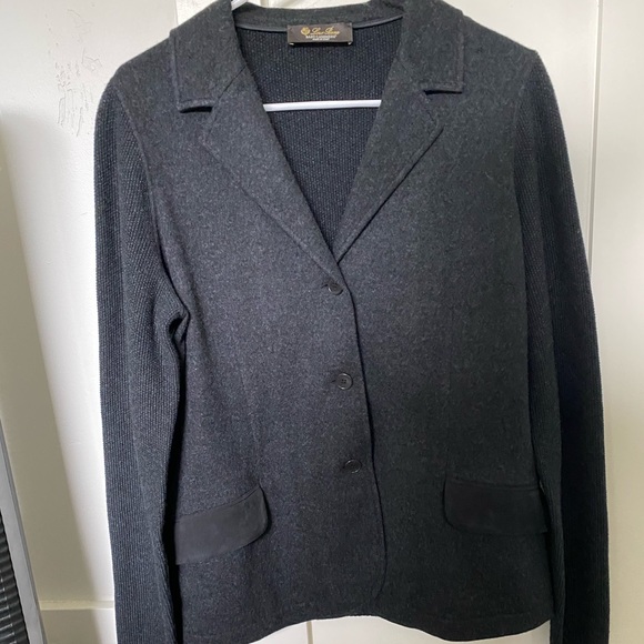 Loro Piana Custom Charcoal Gray Cardigan